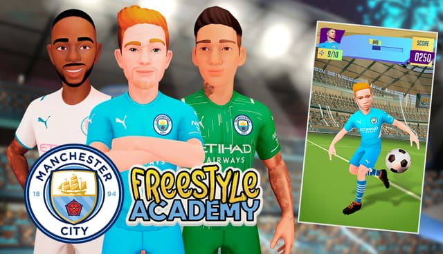 Pensé pour tous les Cityzens, le jeu Manchester City : Freestyle Academy vous permet de faire des légendes du club les meilleurs jongleurs de freestyle au monde. 