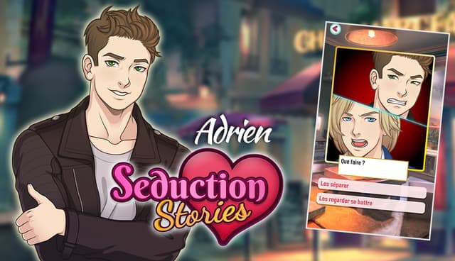 Qui d'Adrien, de Gaspard ou de Stanislas saura faire chavirer votre cœur dans Seduction stories, un jeu où vous vivez une histoire d'amour interactive ?