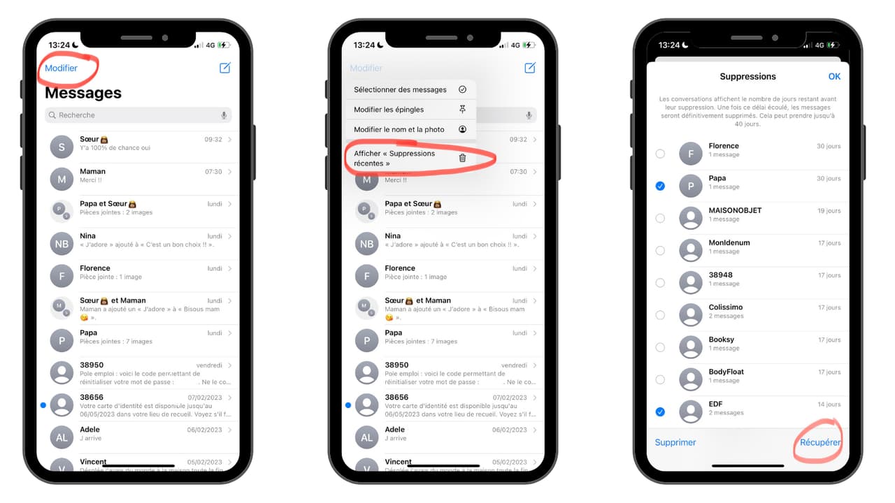 iPhone cette fonctionnalité permet de récupérer des messages supprimés SFR