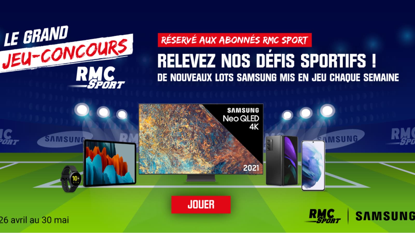 Gagnez des cadeaux Samsung avec RMC Sport