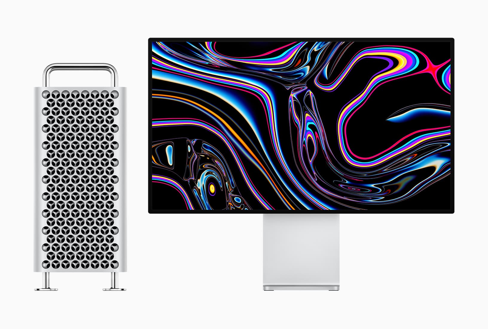 Le nouveau Mac Pro présenté par Apple, un ordinateur surpuissant à l'apparence futuriste. Le nouveau Mac Pro présenté par Apple, un ordinateur surpuissant à l'apparence futuriste.
