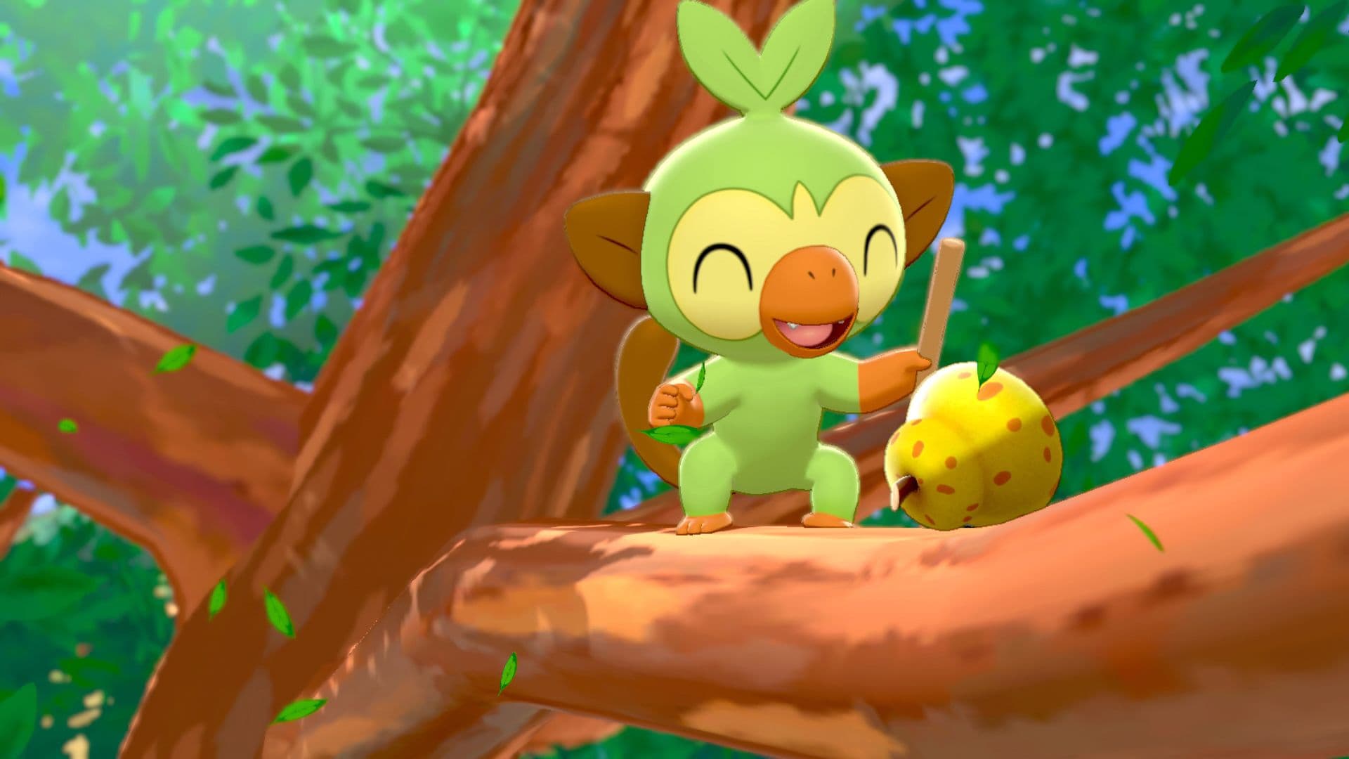 Ouistempo, starter de type Plante dans Pokémon Épée et Bouclier.