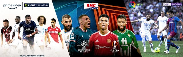 Le Pass Ligue 1 d'Amazon Prime Video + RMC Sport + beIN SPORTS, une offre 3-en-1 irrésistible chez SFR.
