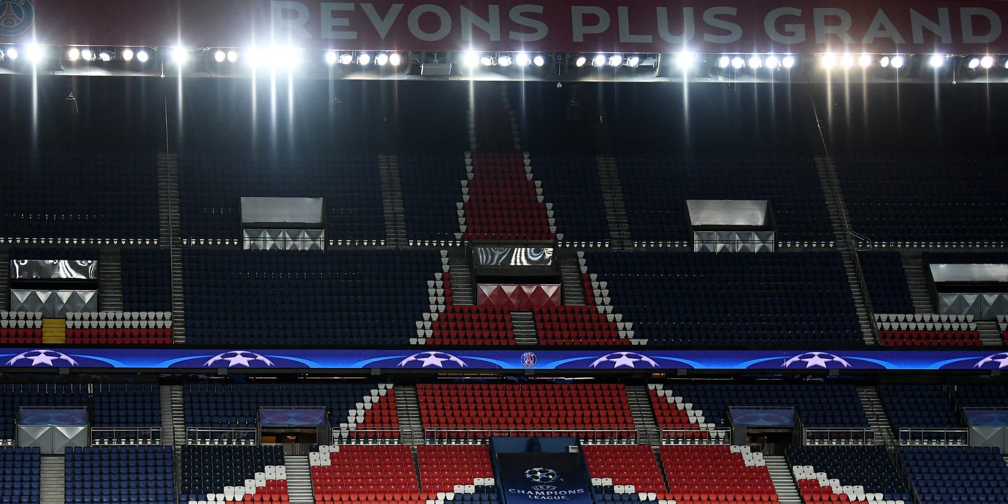 Le Parc des Princes vide pendant l'entraînement des joueurs d'Anderlecht pour un match de Ligue des Champions, le 30 octobre 2017