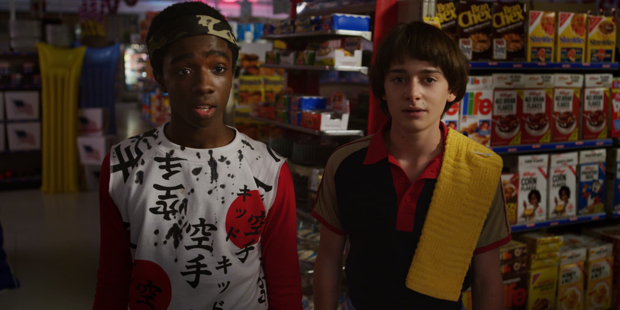 Lucas et Will dans la saison 3 de Stranger Things sur Netflix.
