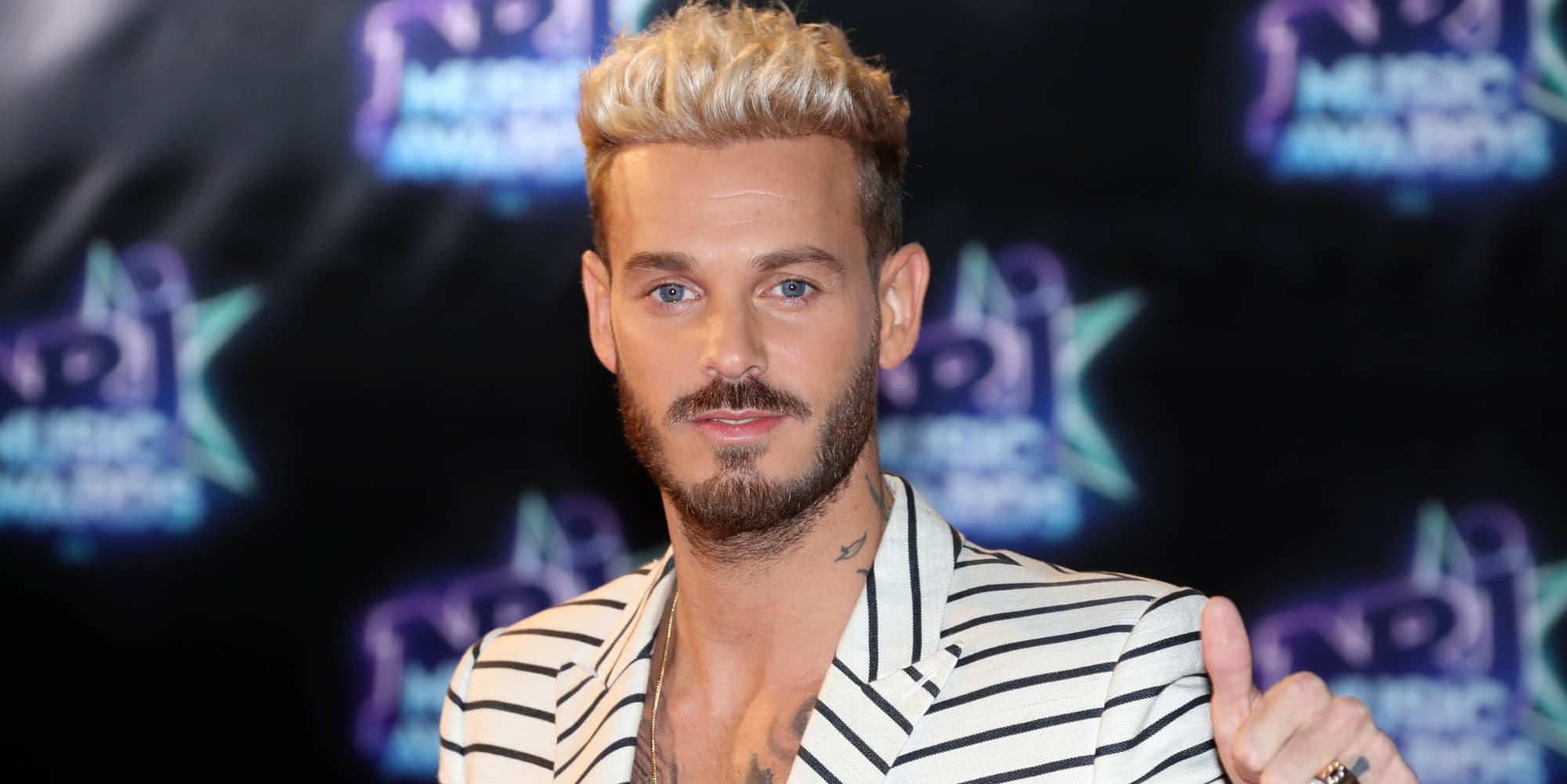 Le chanteur français Matt Pokora, sur le tapis rouge des NRJ Music Awards en novembre 2016.