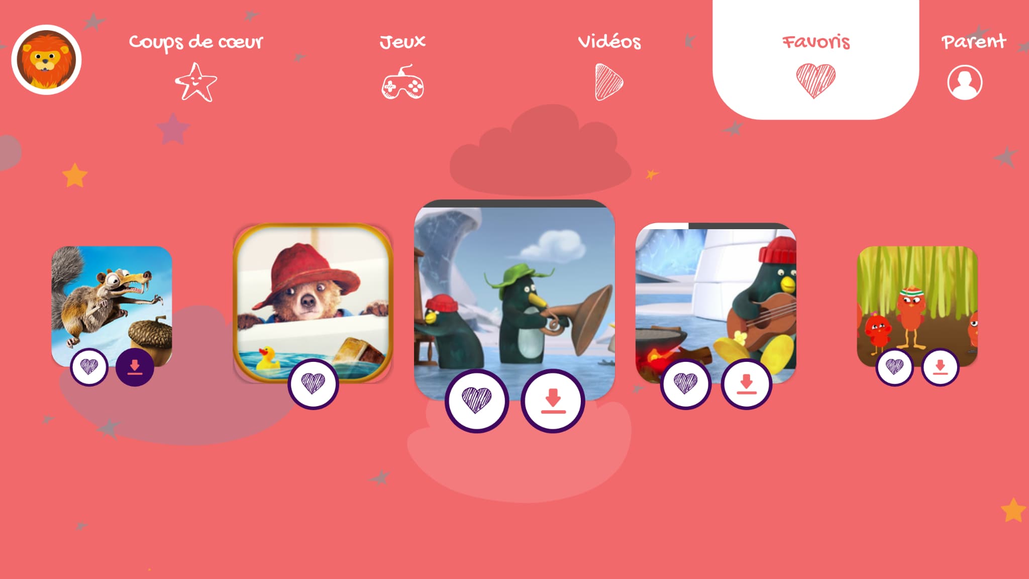 L'interface de l'application SFR Kids Récré. L'interface de l'application SFR Kids Récré.