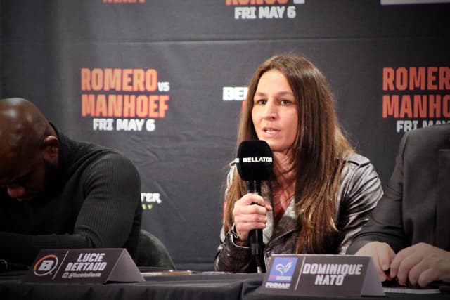 Lucie Bertaud, lors de la conférence de presse pour le Bellator Paris.