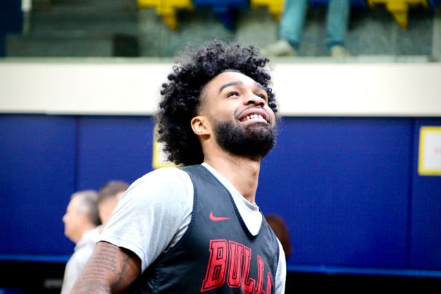 Coby White à l'entraînement des Chicago Bulls, au Palais des Sports Marcel-Cerdan de Levallois, ce mercredi 18 janvier 2023.