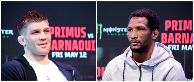 Brent Primus (à gauche) et Mansour Barnaoui (à droite) s'opposeront dans le co-main event du Bellator 296 à Paris.