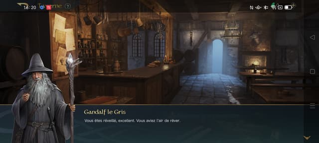 Toujours un plaisir de rencontrer Gandalf dans le jeu Lord of the Rings : Rise to War (capture d'écran du OPPO Reno6 Pro)