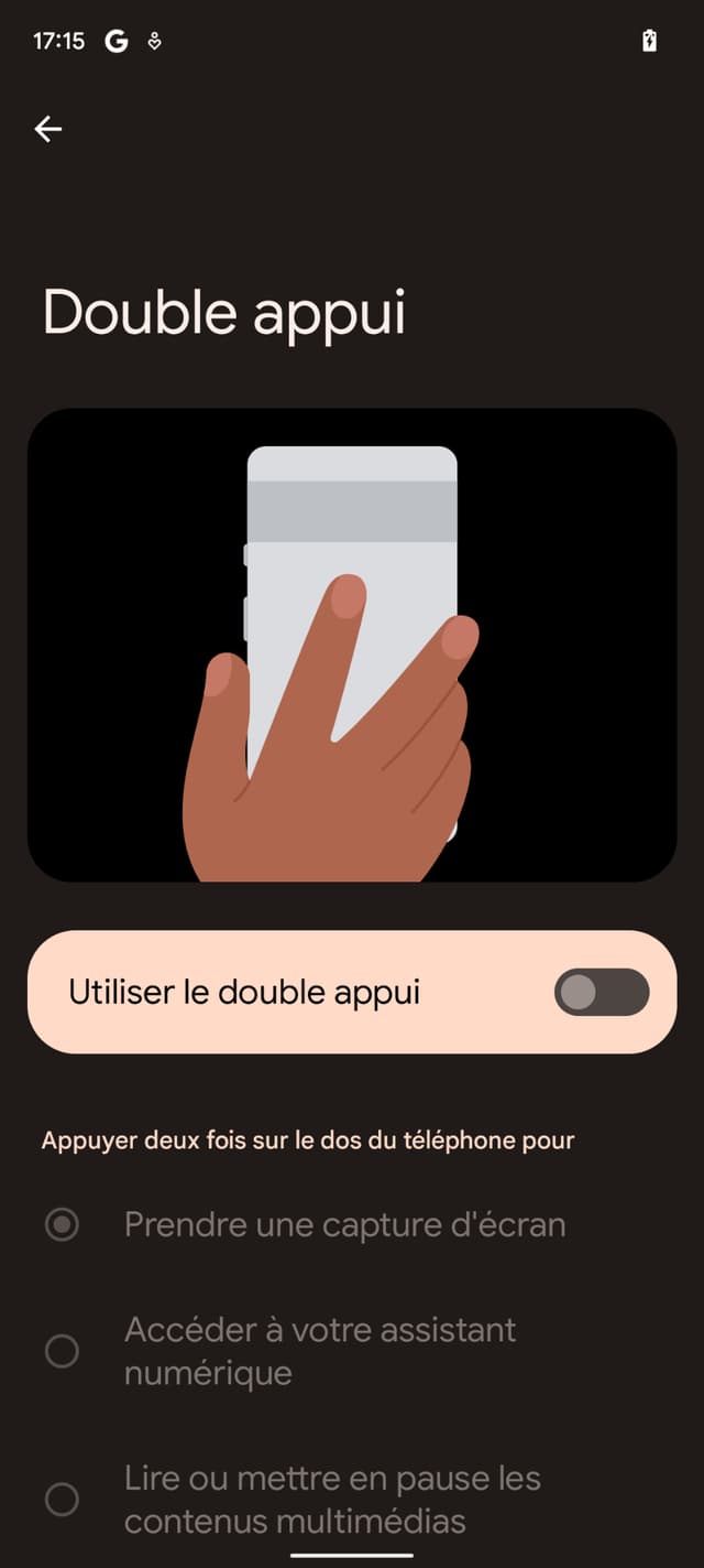 Comment configurer la fonction Double Appui sur le Google Pixel 6