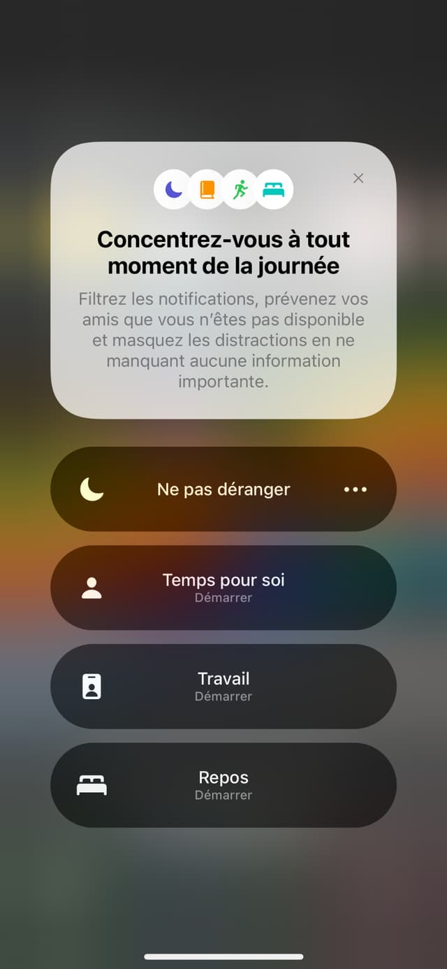 iOS 15 propose plusieurs modes s'adaptant aux différents moments de la journée