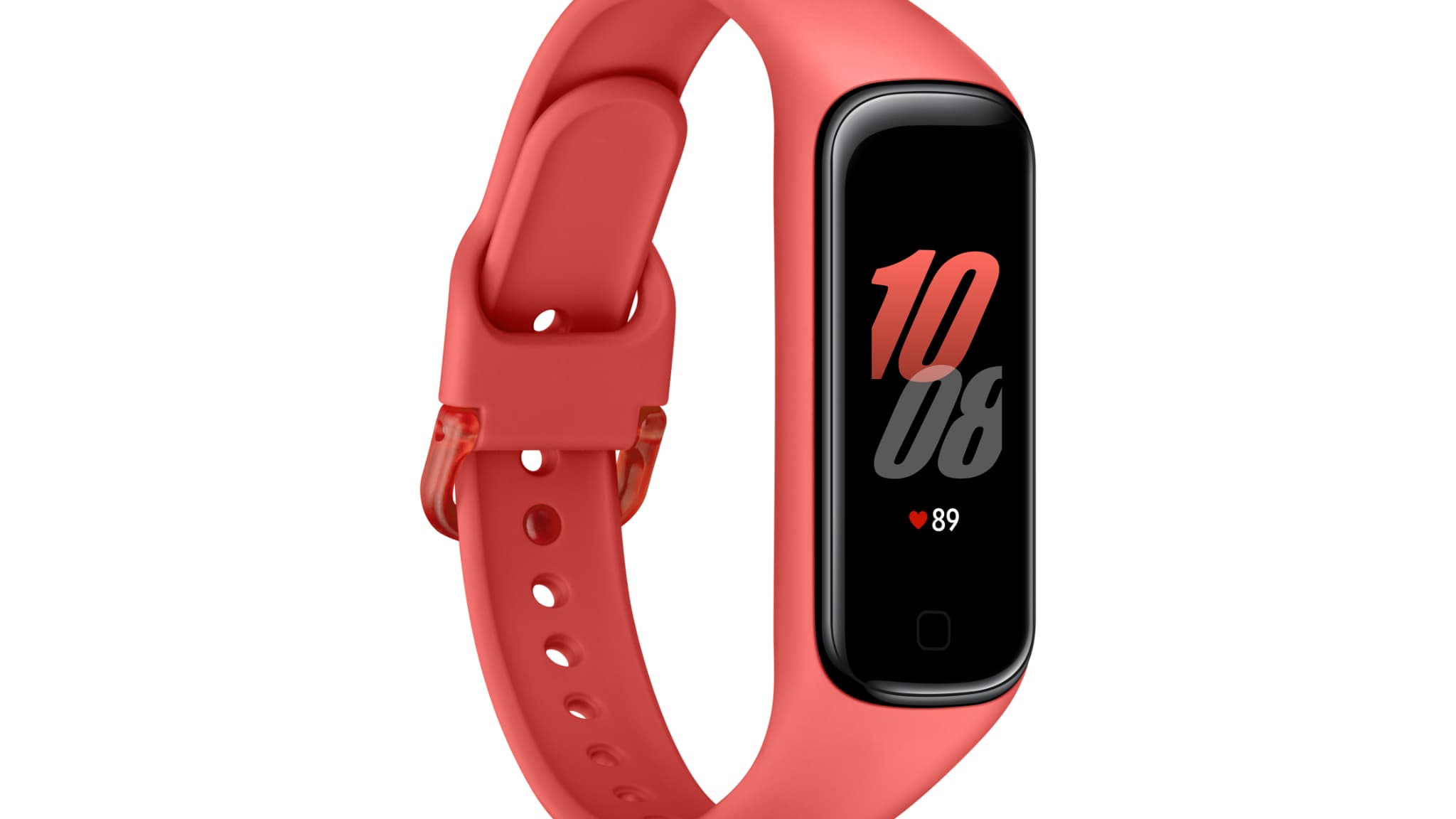 Tout en finesse, la Galaxy Fit2 affiche un design adapté à l'activité physique. Tout en finesse, la Galaxy Fit2 affiche un design adapté à l'activité physique.