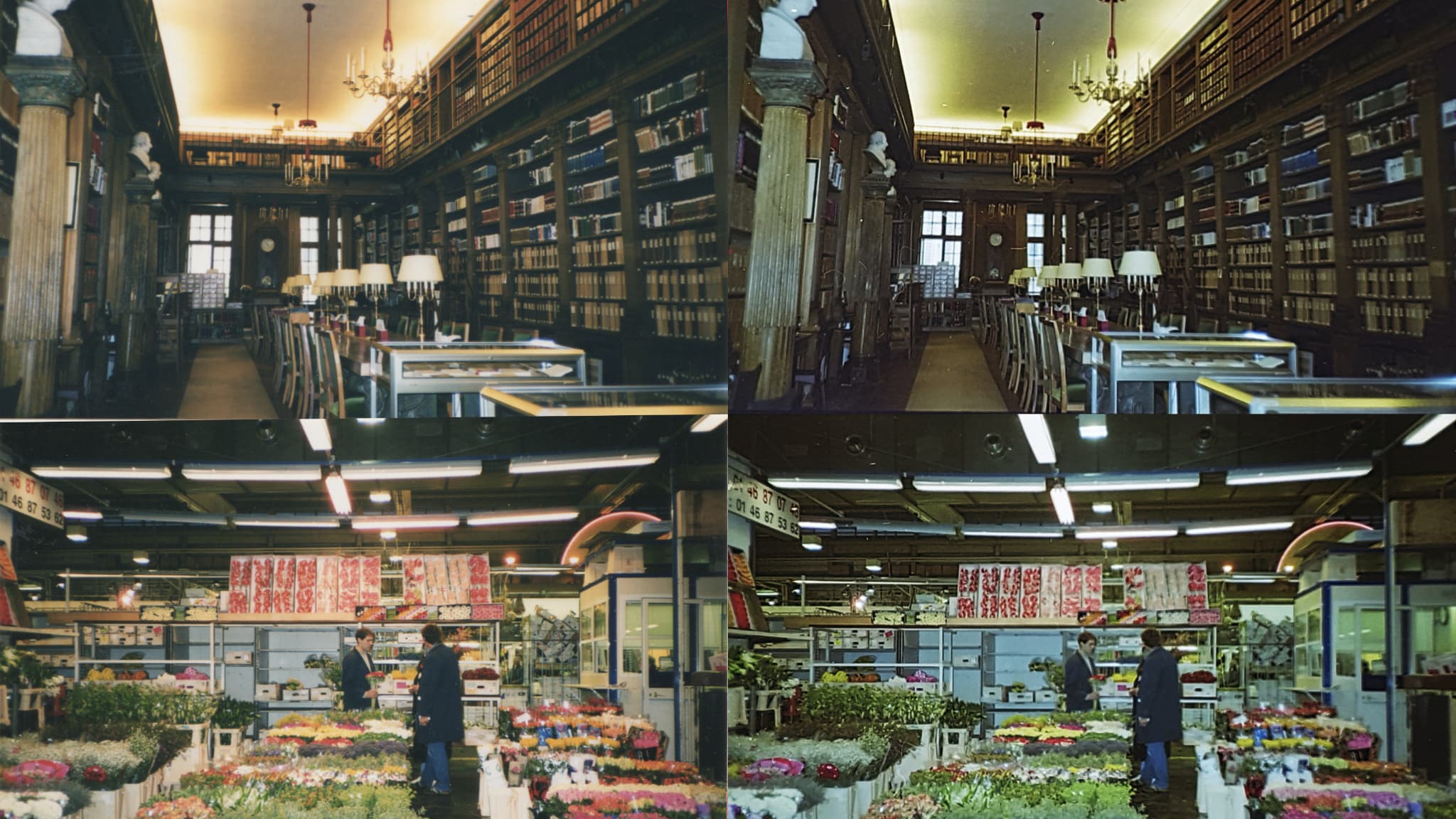 À gauche, les tirages originaux d'époque, à droite, les négaitfs scannés avec PictoScanner.