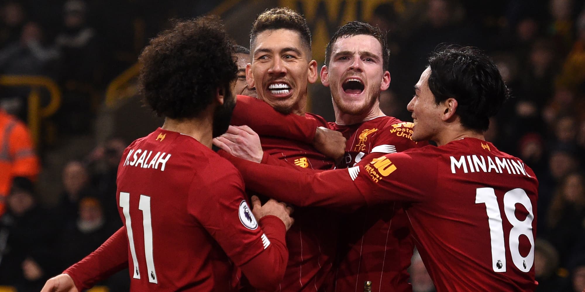 Les joueurs de Liverpool lors de la victoire à Wolverhampton, le jeudi 23 janvier 2020
