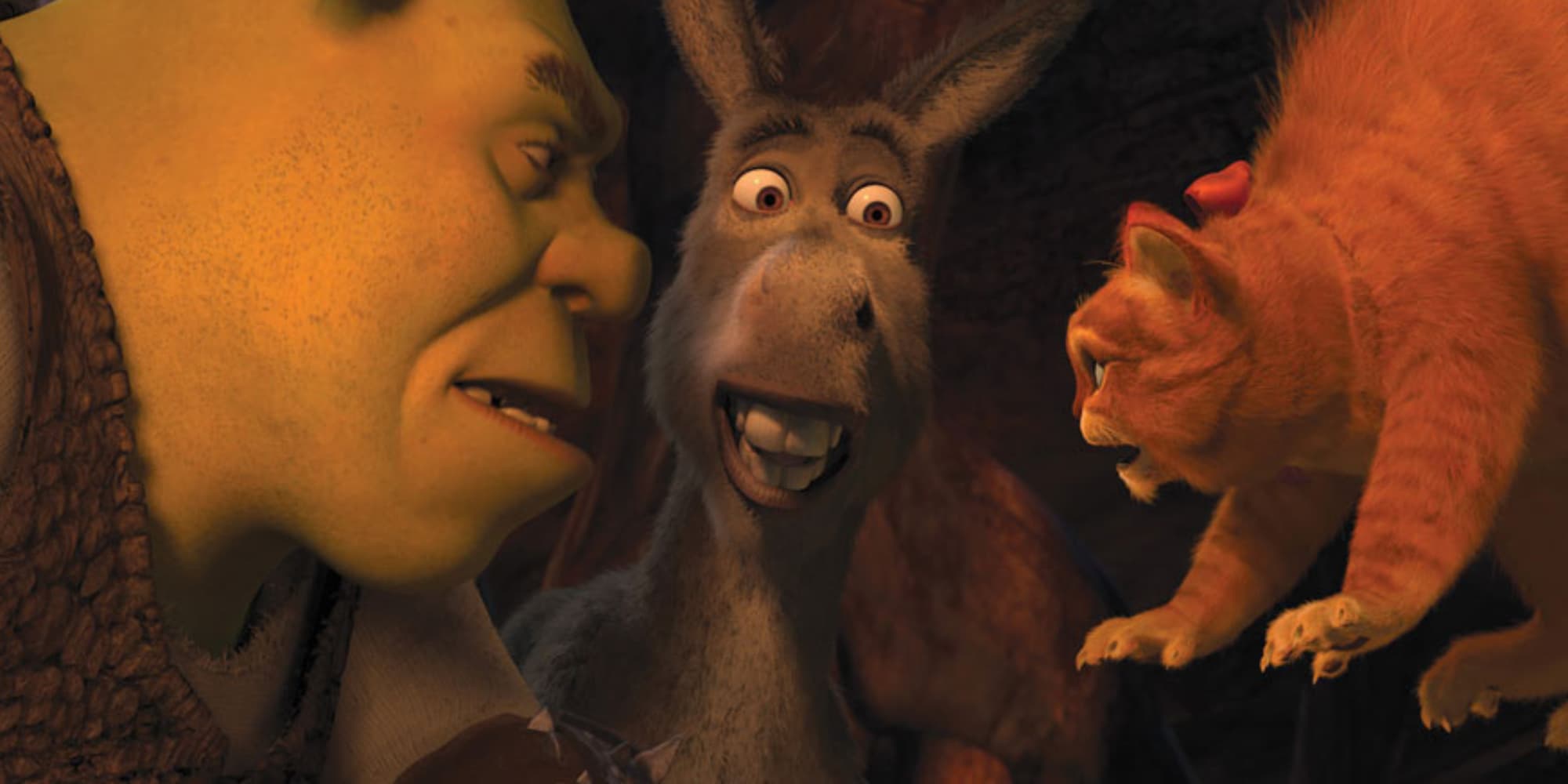 Shrek, l'Âne et le Chat Potté dans "Shrek 4 : Il était une fin".