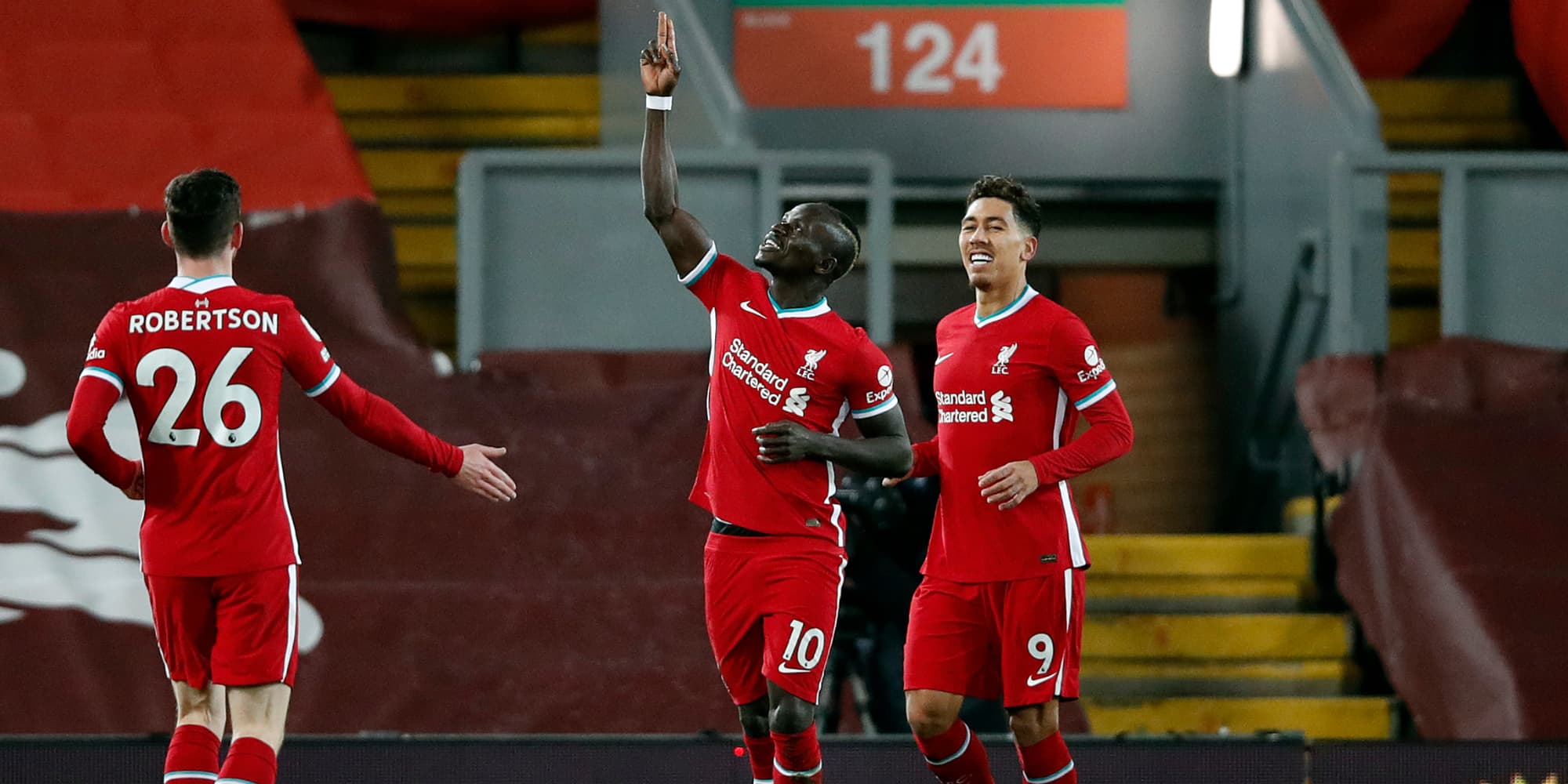 Les joueurs de Liverpool lors du match contre WBA, le 27 décembre 2020 à Anfield Road, Liverpool