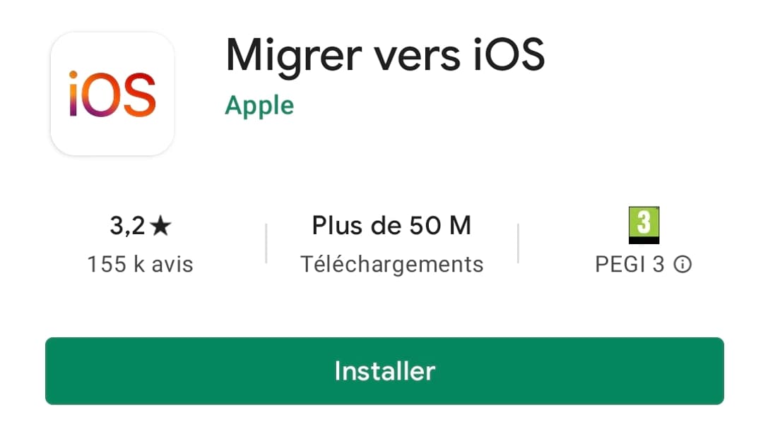 Migrer vers iOS, l'application qui vous permet facilement de passer d'un smartphone Android à un iPhone.