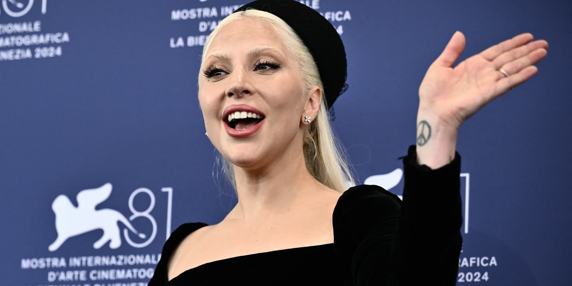 La chanteuse et actrice Lady Gaga lors du 81ème Festival International du Film de Venise au Lido de Venise en septembre 2024.