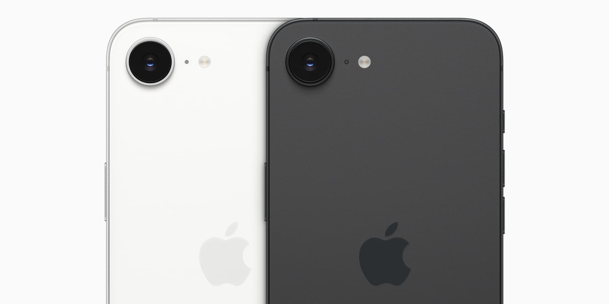 L’iPhone 16e se décline en deux coloris : blanc mat et noir mat.