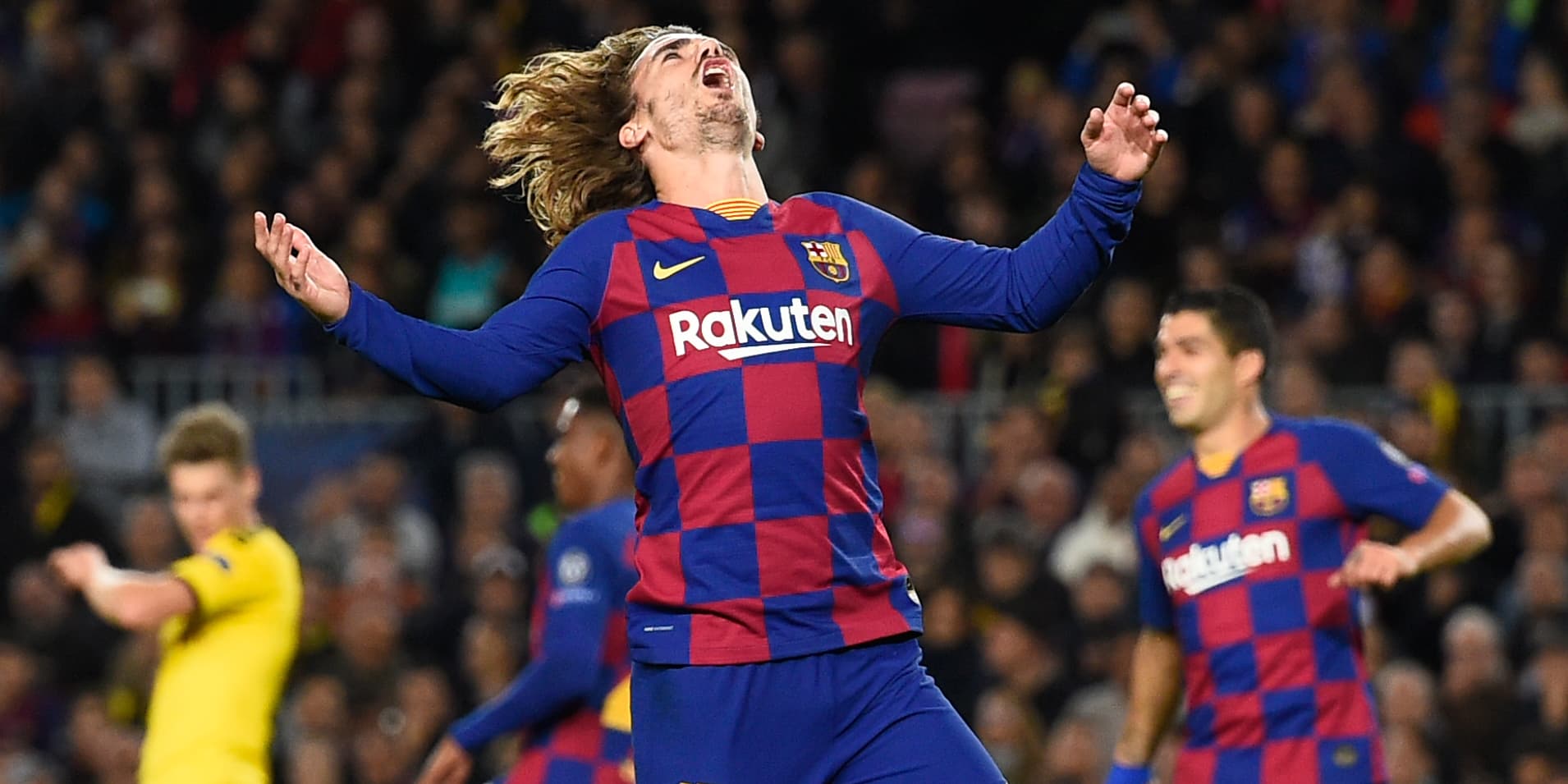 Griezmann et le FC Barcelone lors du match de Ligue des Champions contre le Borussia Dortmund au Camp Nou, le 27 novembre 2019