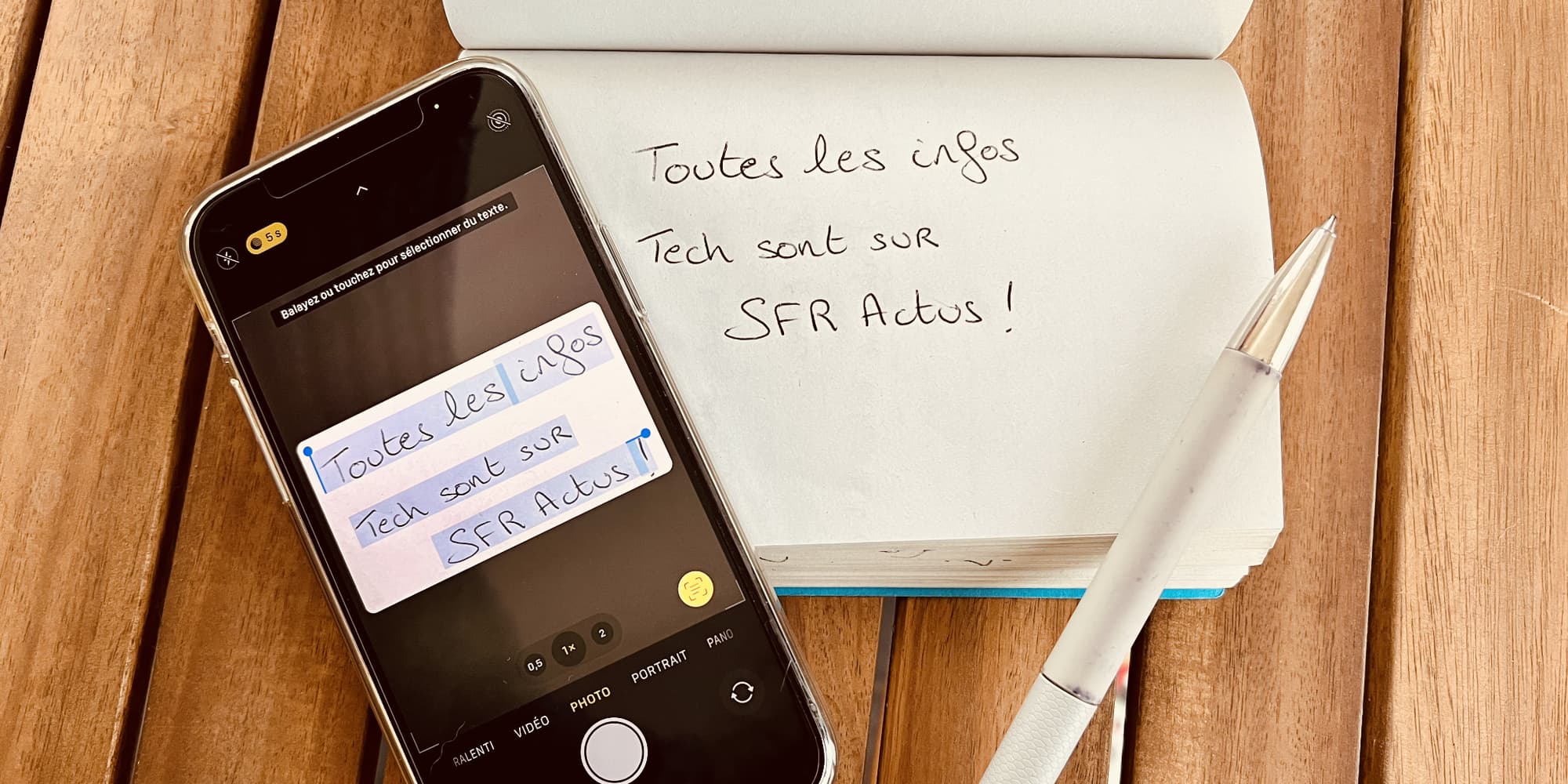  Via l'appareil photo de l'iPhone, vous pouvez copier-coller n'importe quel texte avec la fonction Live Text.