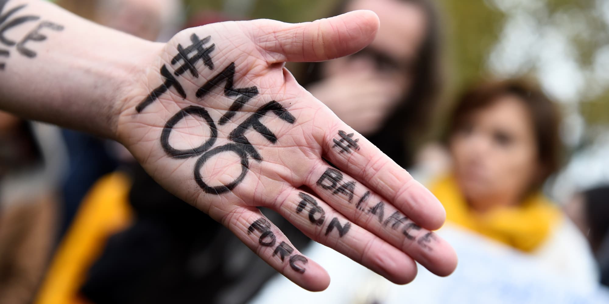 #MeToo lors d'une manifestation place de la République en octobre 2017.