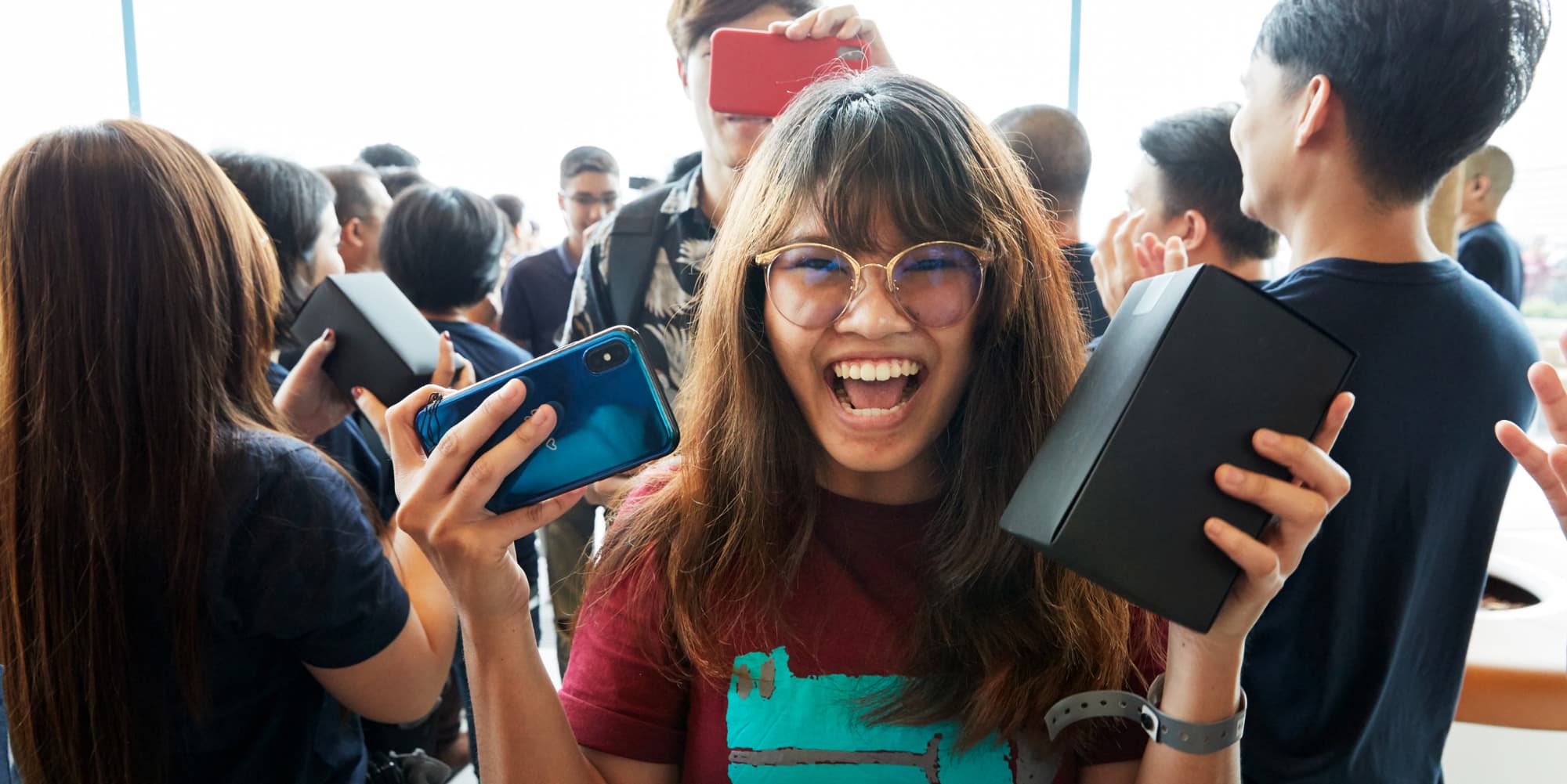 L’ouverture d’un nouvel Apple Store à Bangkok, en Thaïlande en novembre 2018. Comme toujours, les clients s’y sont précipités pour découvrir les nouveautés de la firme américaine.