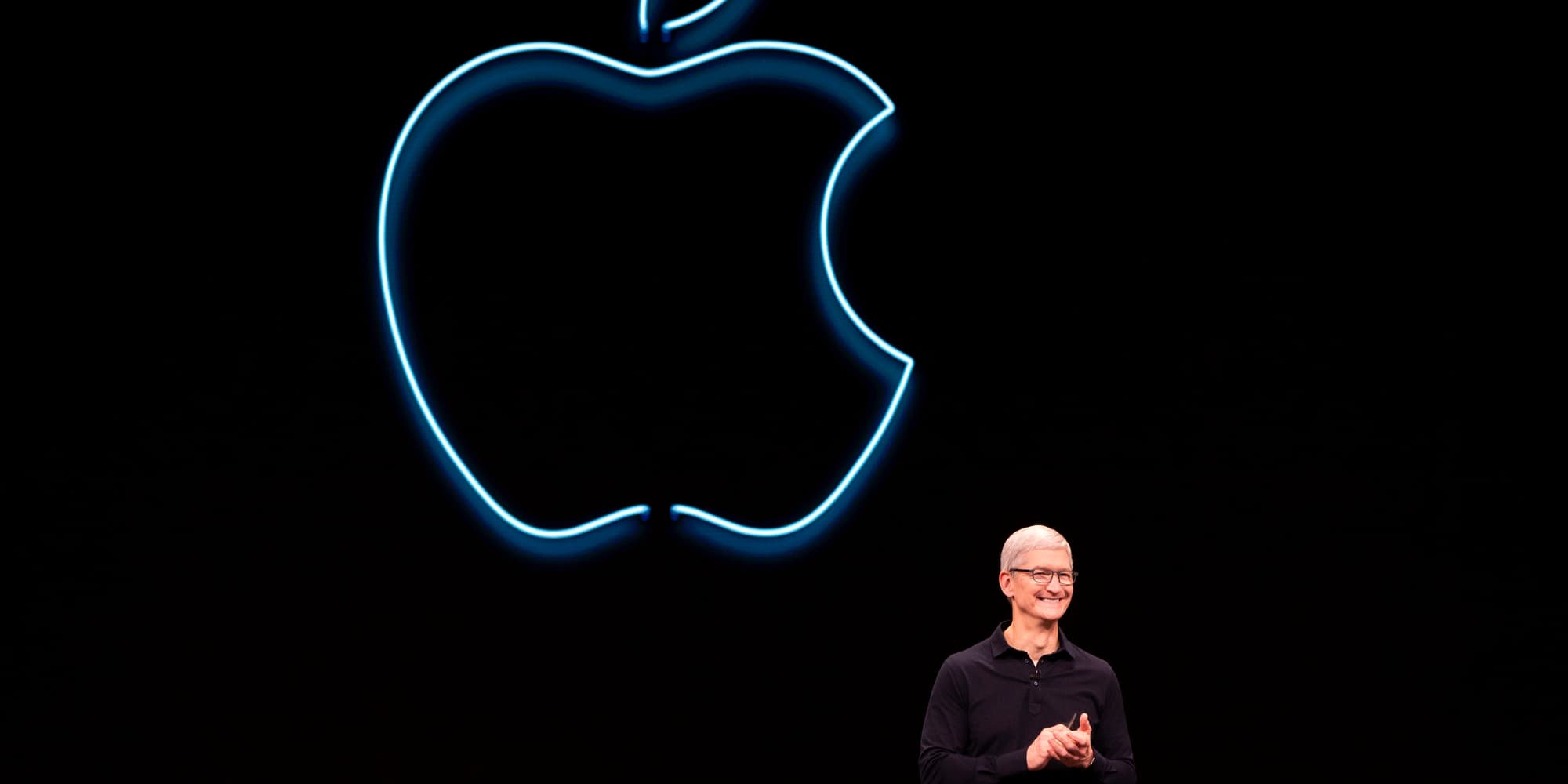 Le patron d'Apple, Tim Cook, lors d'une Keynote à la WWDC, à San Jose, le 3 juin 2019.