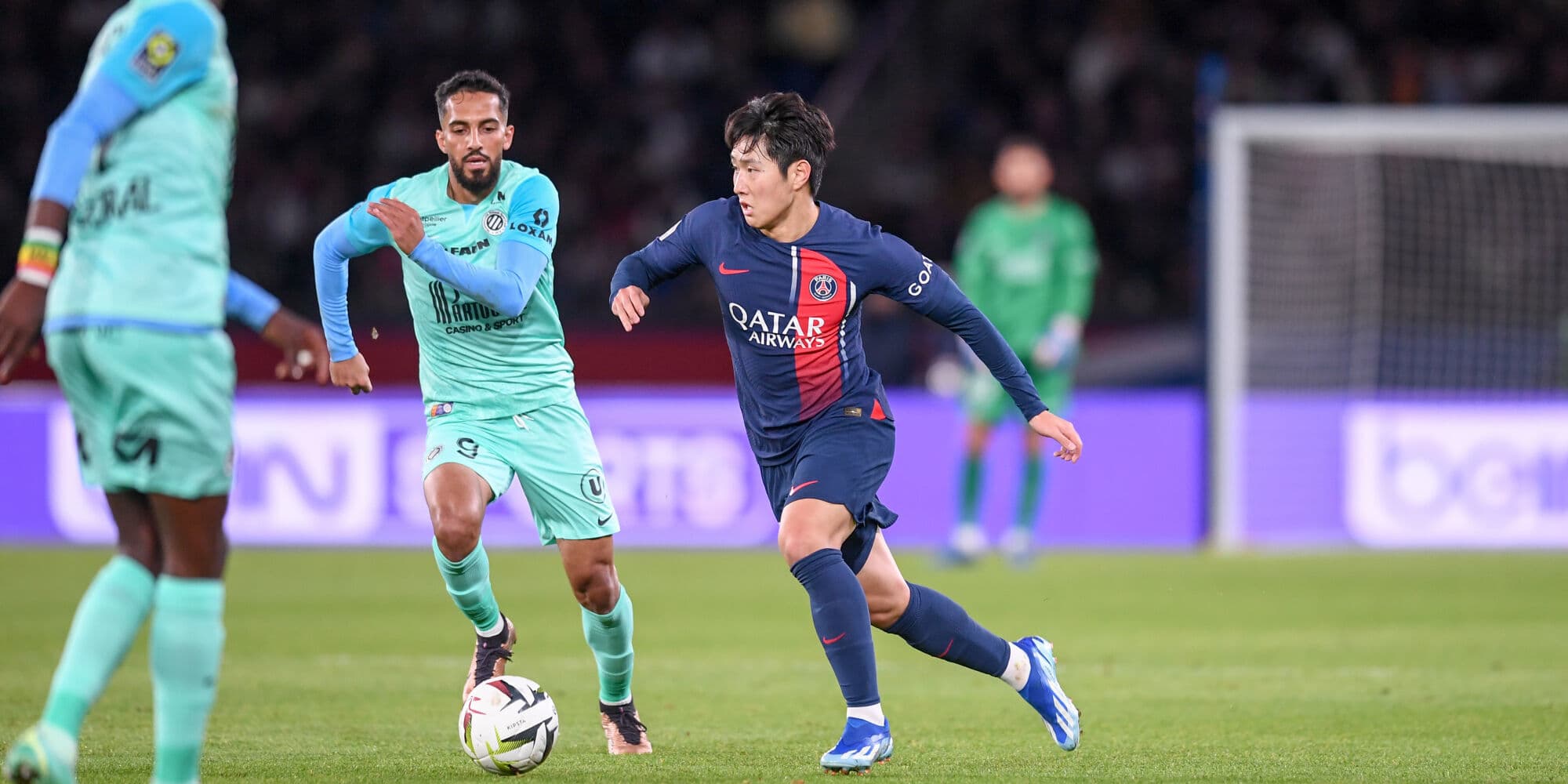 Kang-in Lee lors du match entre le PSG et Montpellier, à l’occasion de la 11e journée de Ligue 1, le 3 novembre dernier au Parc des Princes (Paris).