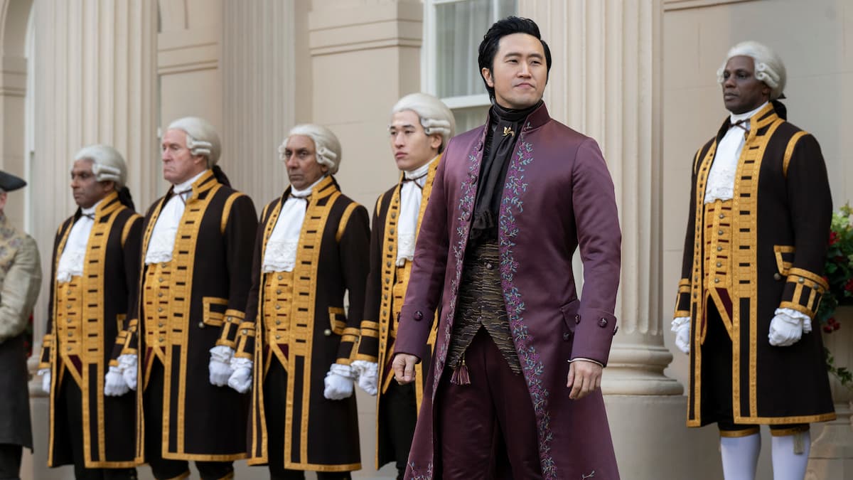 Lord Penwood (Arthur Lee), le père biologique de Sophie Baek dans la saison 4 de "La Chronique des Bridgerton". Lord Penwood (Arthur Lee), le père biologique de Sophie Baek dans la saison 4 de "La Chronique des Bridgerton".