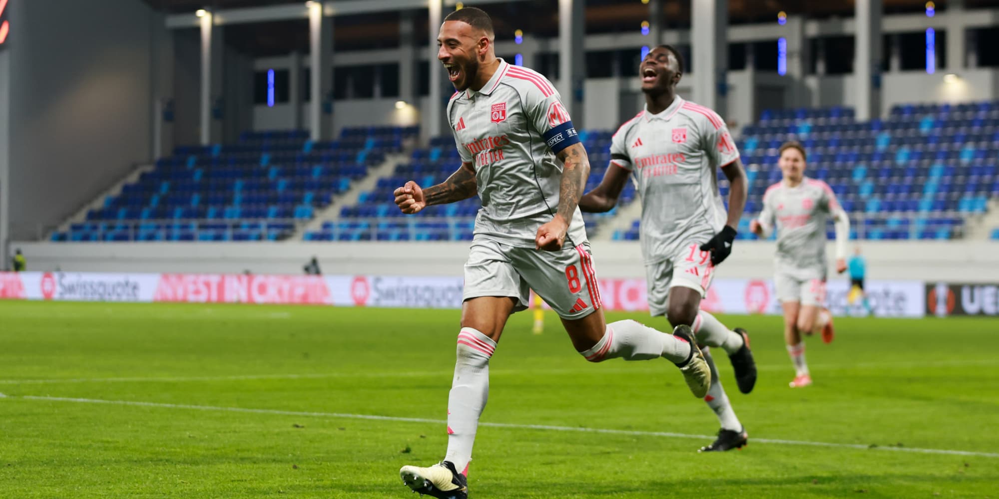 Corentin Tolisso après son triplé face au Maccabi, le 27 novembre à Backa Topola (Serbie).