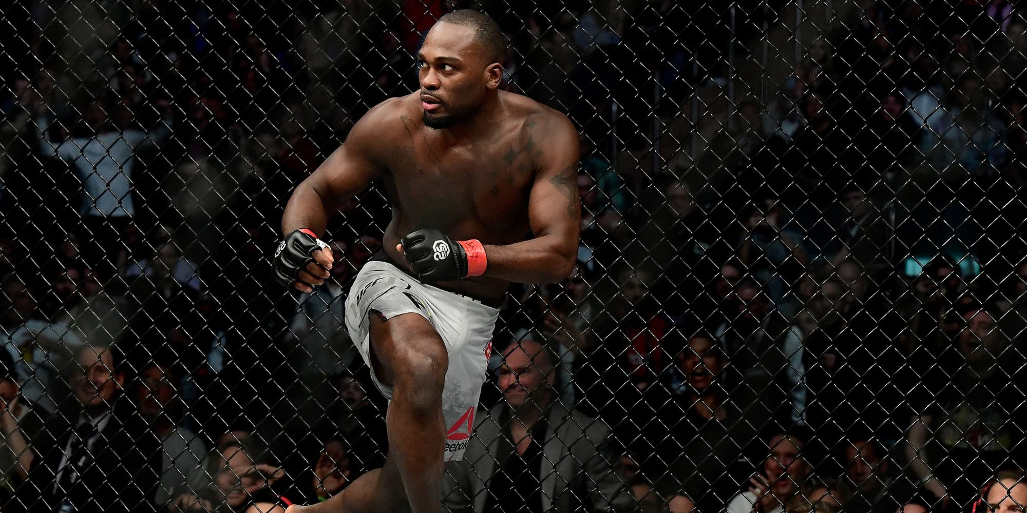 Le combattant américain Derek Brunson lors de son combat contre Israel Adesanya, le 3 novembre 2018 au Madison Square Garden, New York