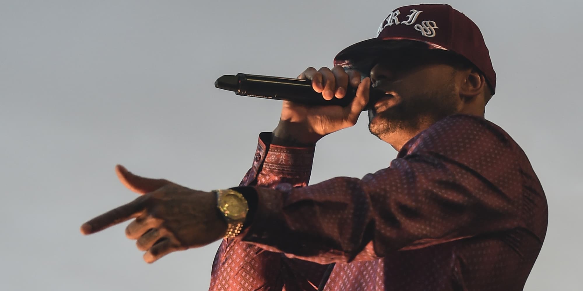 Le rappeur Booba sur la scène des Eurockéennes en 2017.