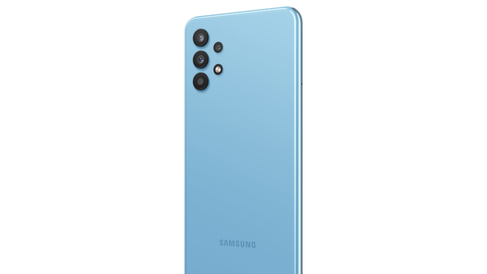 L'arrière du Samsung Galaxy A32 5G présente un joli bloc quadruple capteur photo L'arrière du Samsung Galaxy A32 5G présente un joli bloc quadruple capteur photo
