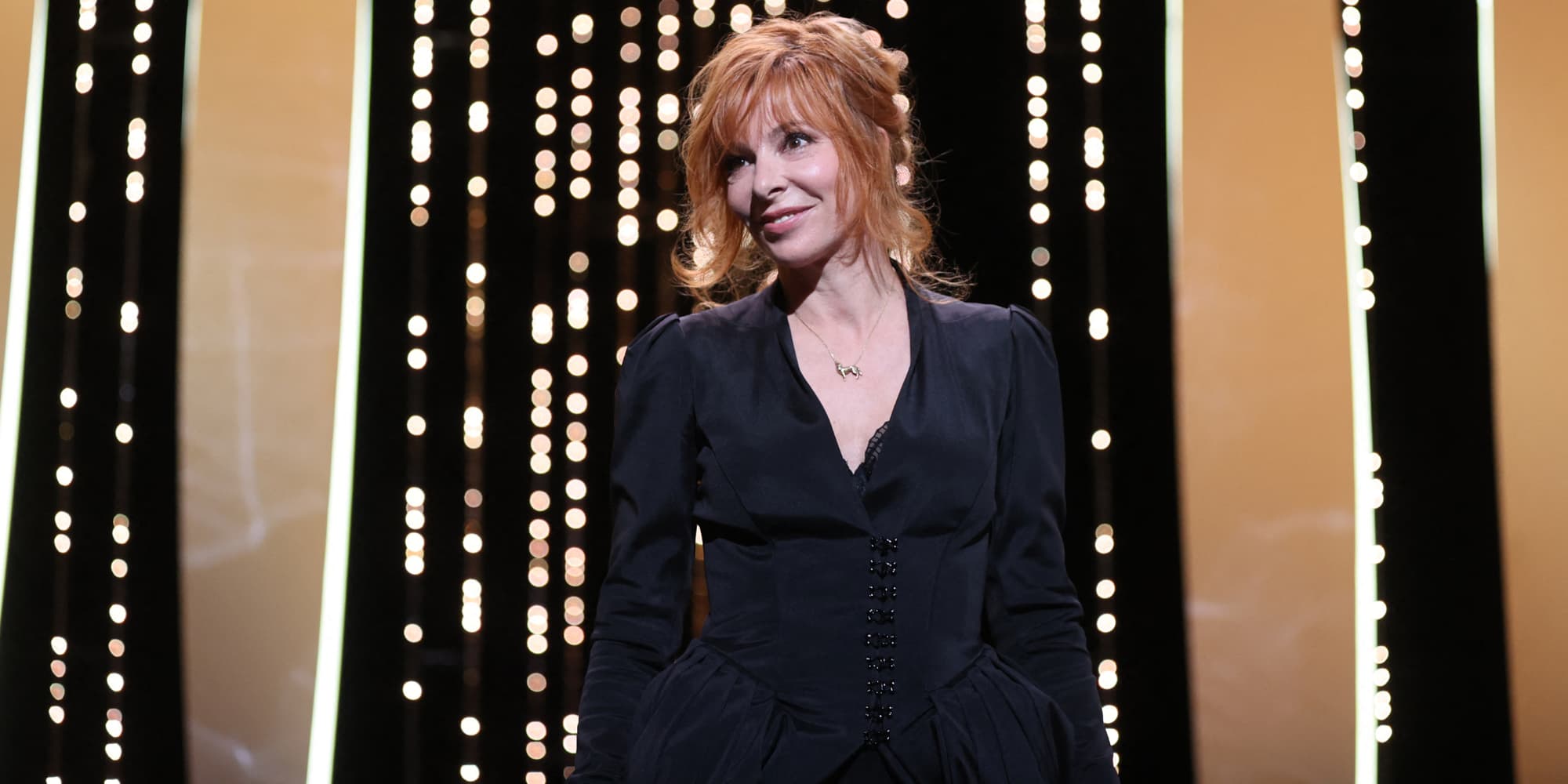 Mylène Farmer lors de la cérémonie de clôture de la 74e édition du Festival de Cannes à Cannes, le 17 juillet 2021.