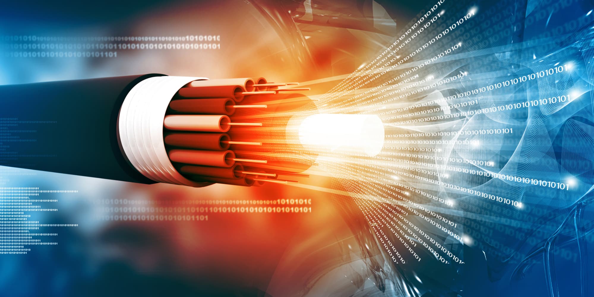 C'est grâce à son signal lumineux et ses fils de verre d'une extrême finesse que la fibre optique offre un débit bien supérieur à celui de l'ADSL.