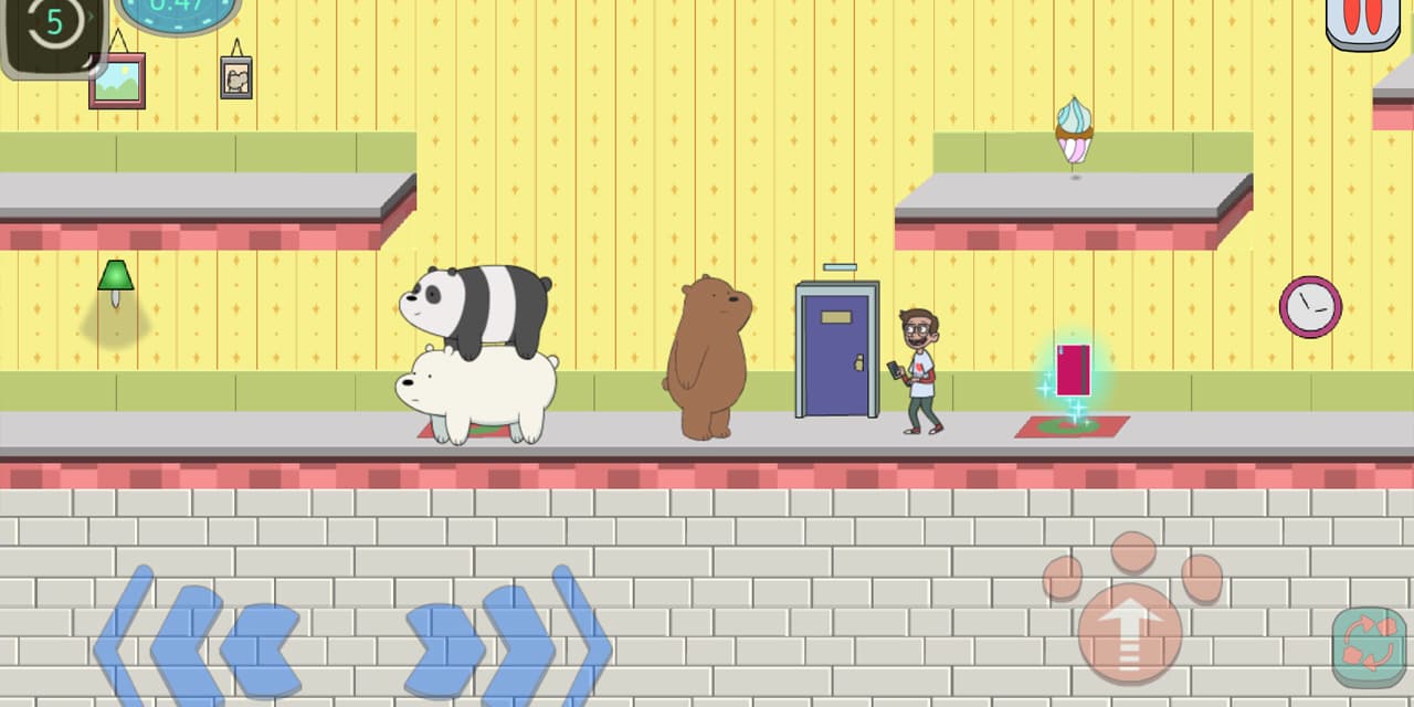 Poursuivez le koala NomNom dans une série de plateformes avec Grizz, Panda et Polaire.