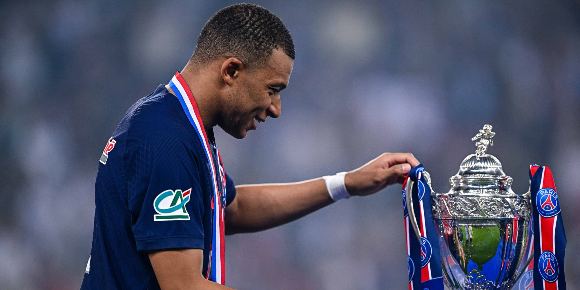 Kylian Mbappé lors de la finale de la Coupe de France, le 25 mai 2024 au Stade Pierre-Mauroy de Lille.