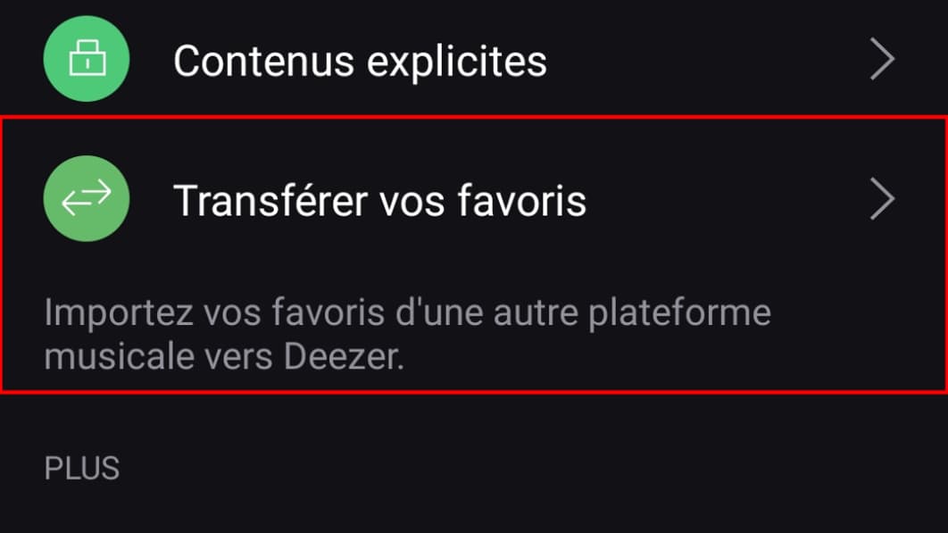 L'option Transférez vos favoris est visible ici dans le rectlange rouge L'option Transférez vos favoris est visible ici dans le rectlange rouge