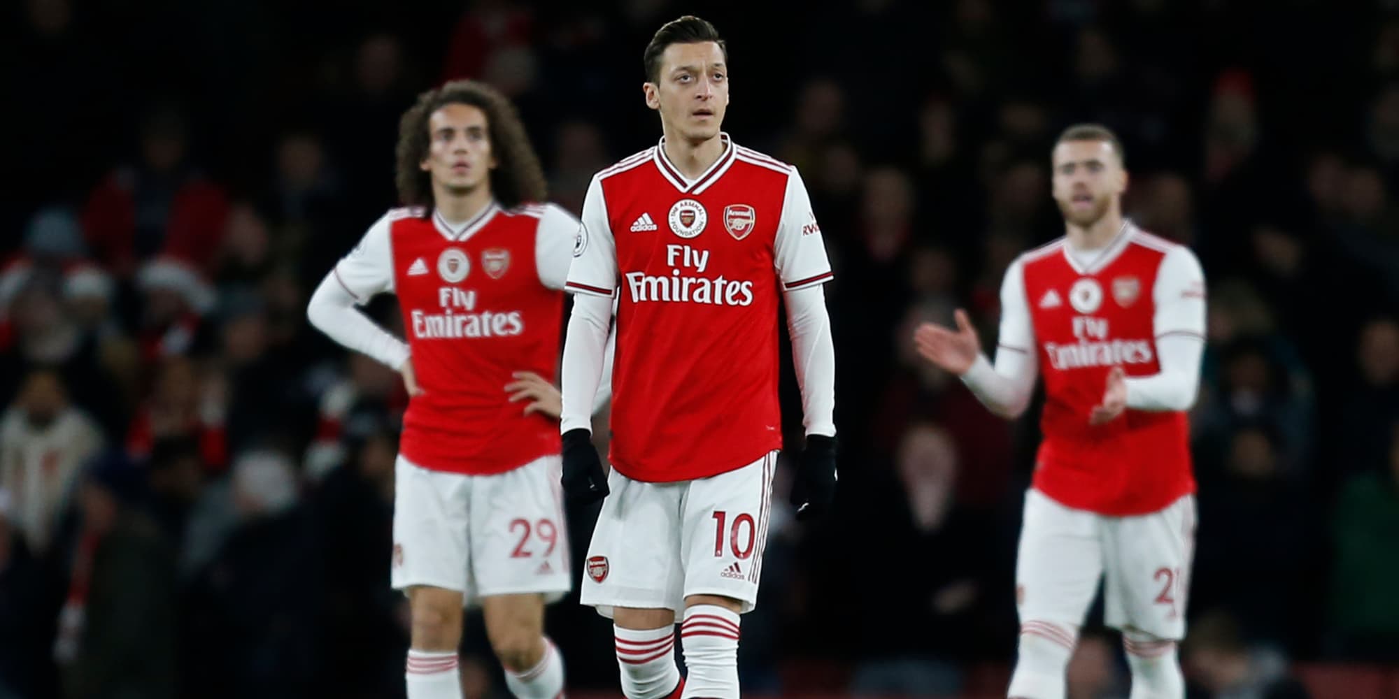 Les joueurs d'Arsenal lors de leur défaite contre Manchester City à domicile le 15 décembre 2019