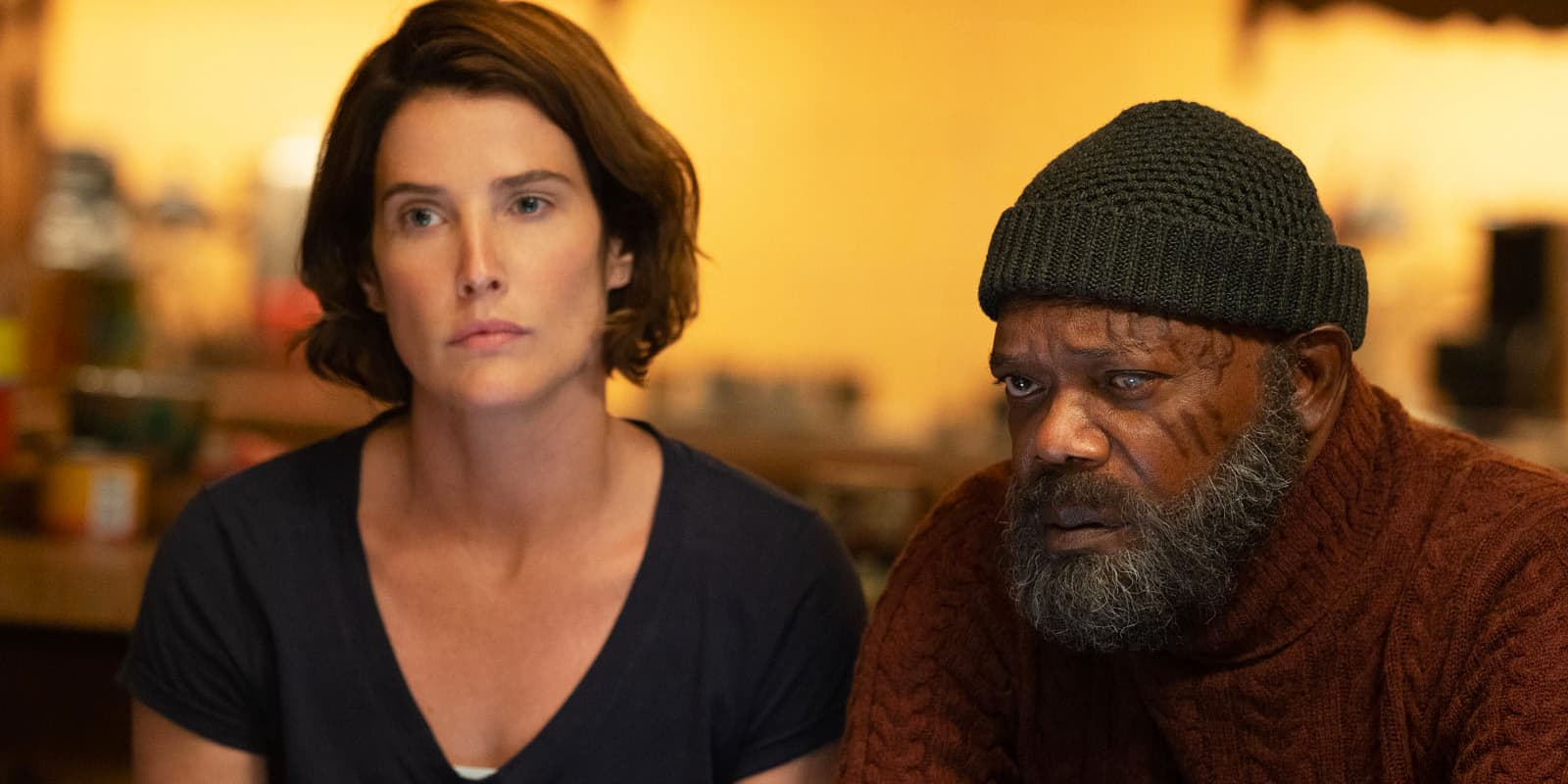 Nick Fury (Samuel L. Jackson) et Maria Hill (Cobie Smulders) vont en découdre avec des aliens dans Secret Invasion.