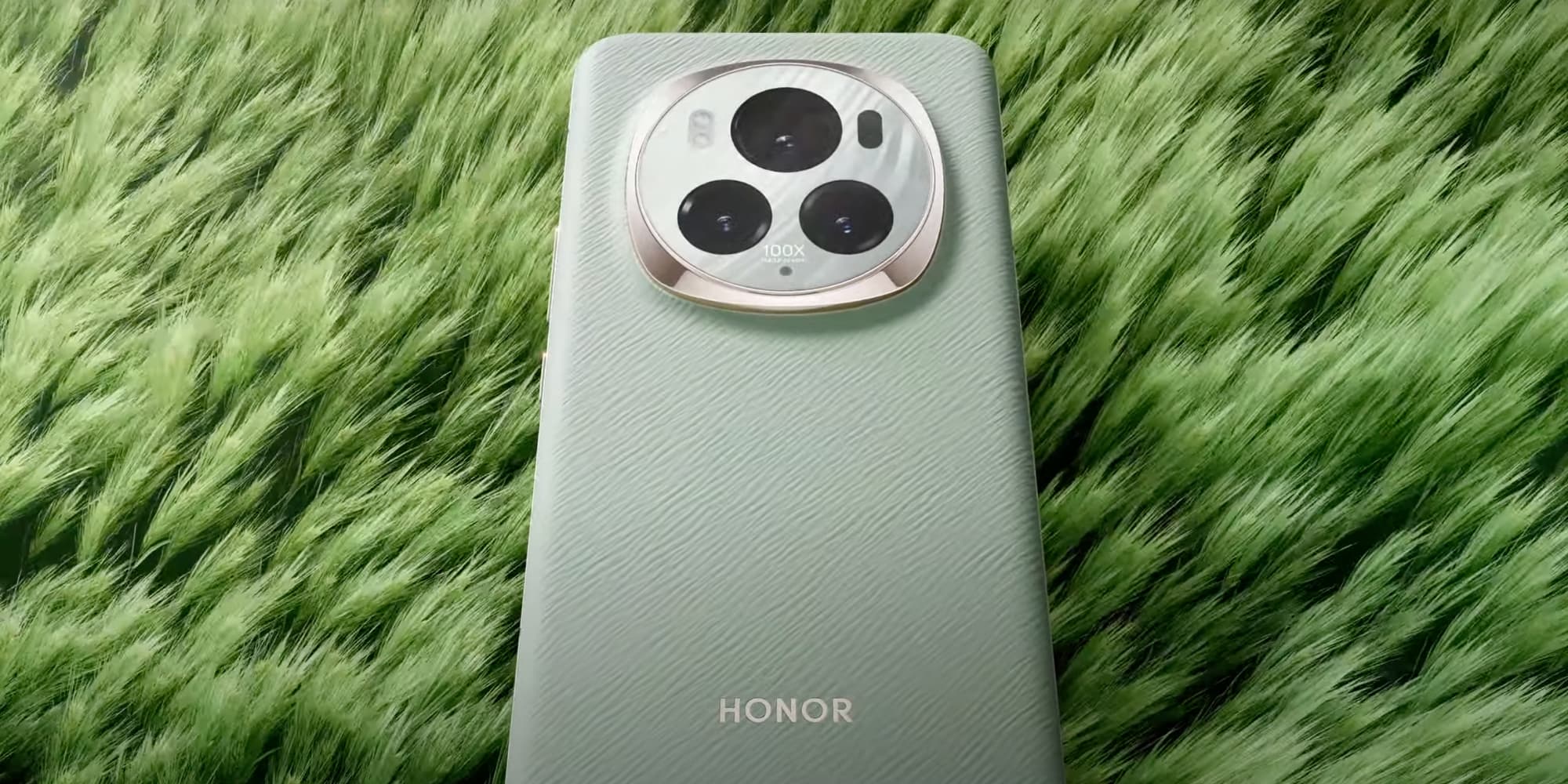 Le HONOR Magic6 Pro dans son séduisant revêtement en similicuir "Epi Green".
