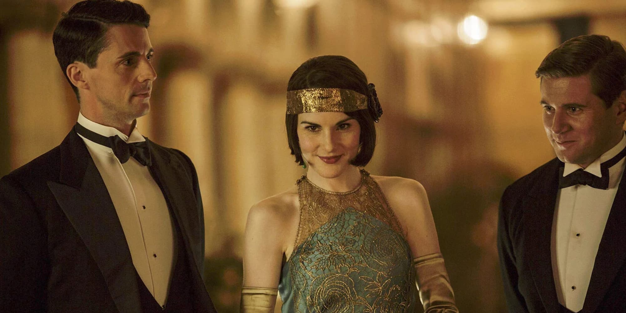 Henry Talbot (Matthew Goode), Mary Crawley (Michelle Dockery), Tom Branson (Allen Leech) dans la saison 6 de "Downton Abbey".