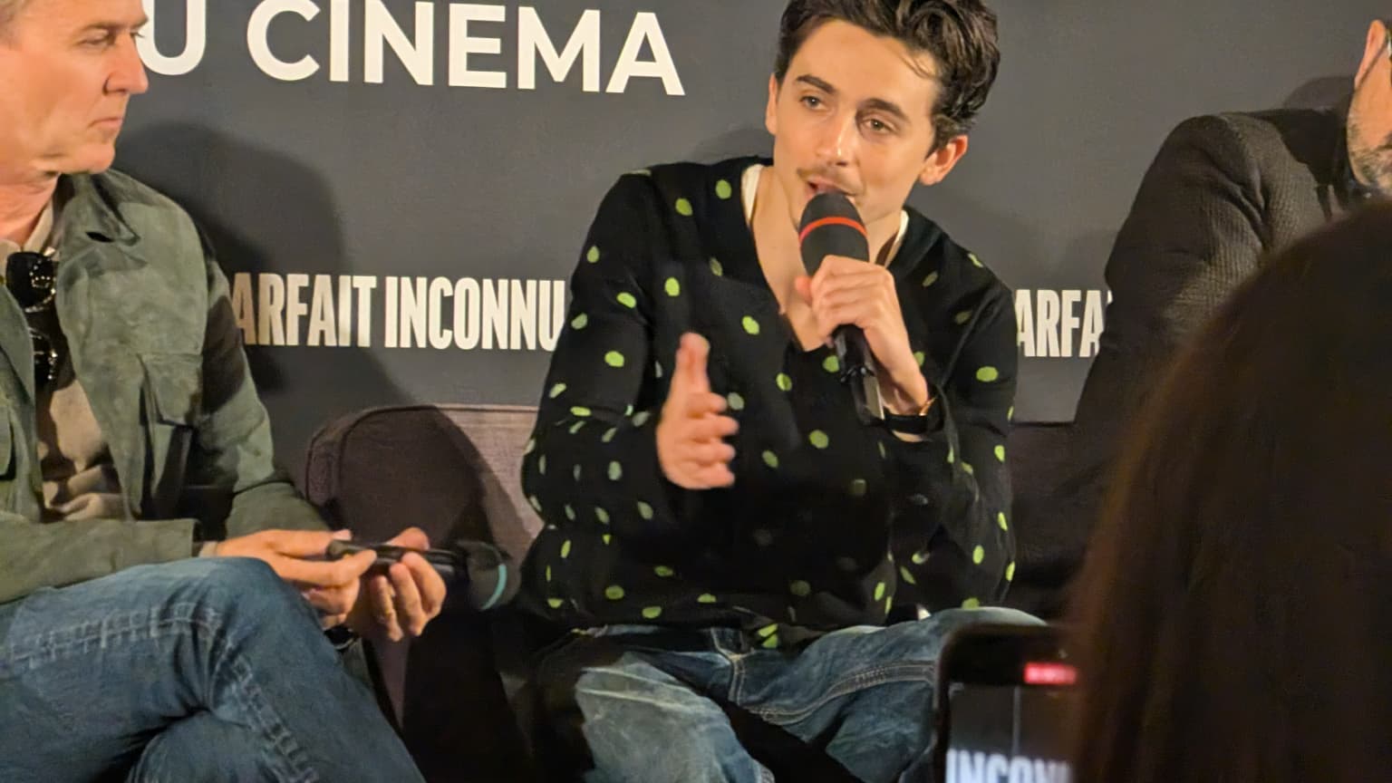 Timothée Chalamet lors de la conférence de presse à Paris Timothée Chalamet lors de la conférence de presse à Paris