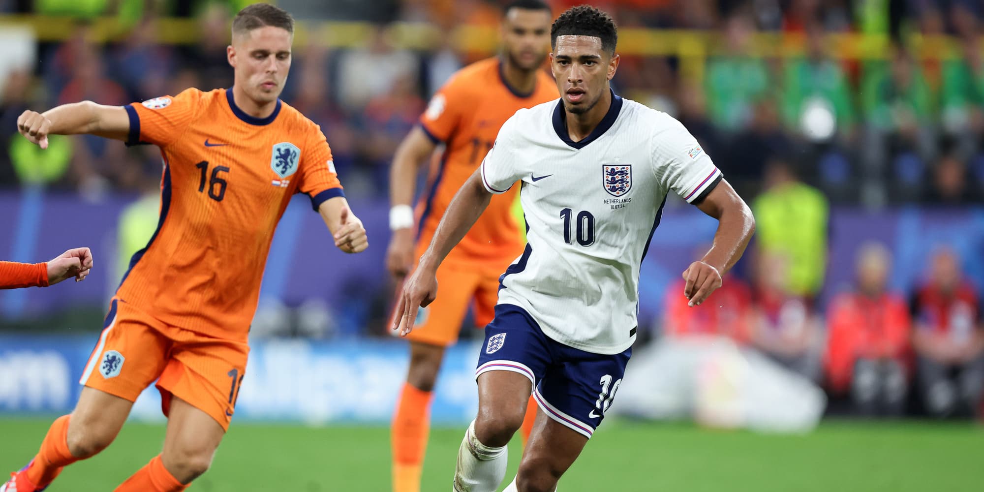 Jude Bellingham lors de la demi-finale de l’Euro 2024 opposant l’Angleterre aux Pays-Bas, le 10 juillet dernier au Signal Iduna Park de Dortmund. 