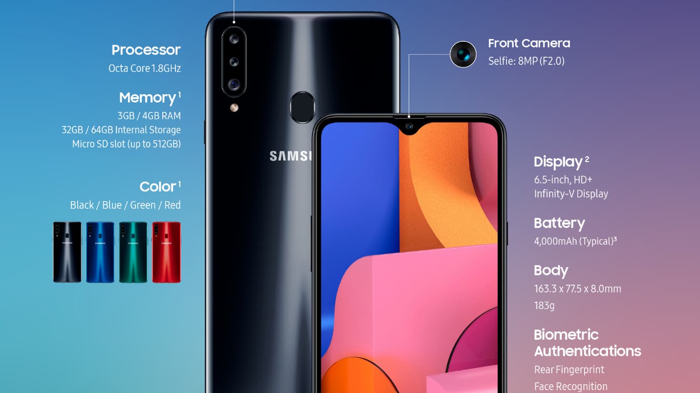 Samsung a dévoilé la fiche technique du Galaxy A20s ce lundi 23 septembre 2019. Samsung a dévoilé la fiche technique du Galaxy A20s ce lundi 23 septembre 2019.