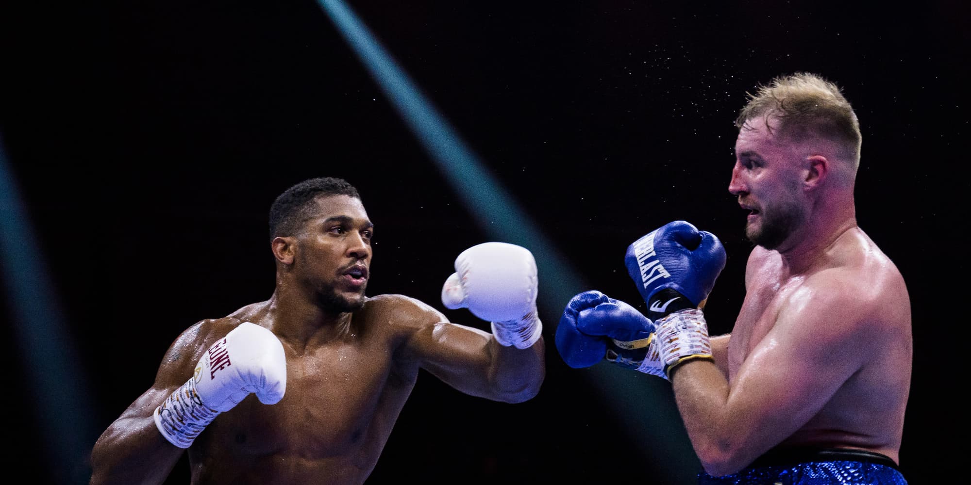 Anthony Joshua lors de son dernier combat face à Otto Wallin, le 24 décembre 2023 à Riyadh (Arabie Saoudite).