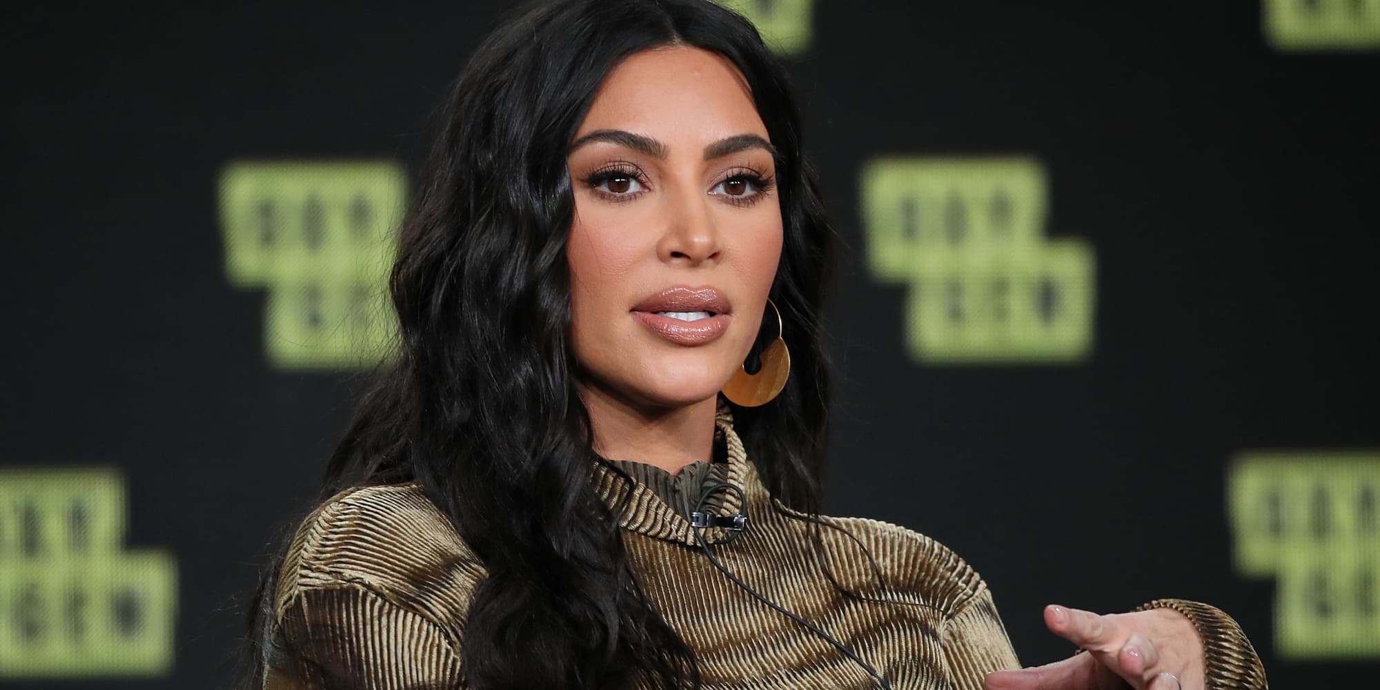 Kim Kardashian durant le Winter Press Tour de la Television Critics Association, à Pasadena, le 18 janvier 2020.